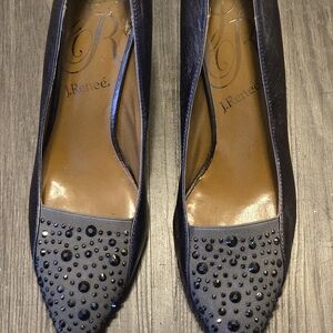 J.Renee Black Studded Women's Shoes
